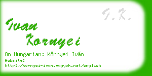 ivan kornyei business card