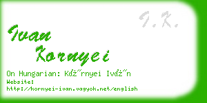 ivan kornyei business card